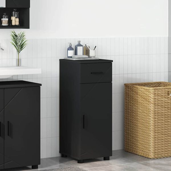 vidaXL Bathroom Cabinet Black 30 x 35 x 80 cm Engineered wood & Metal