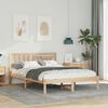 vidaXL Bed Frame with Headboard Brown 135 x 190 cm Solid Pine Wood