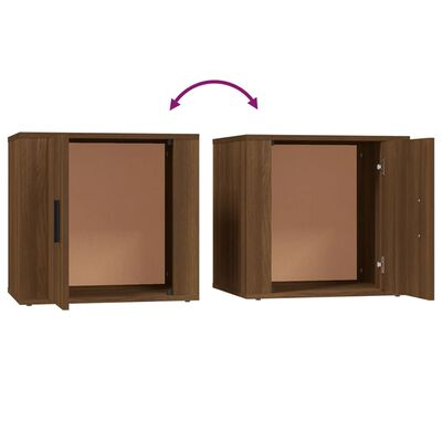 vidaXL Bedside Cabinets 2 pcs Brown Oak 50x39x47 cm