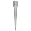 vidaXL Ground Spikes 2 pcs Silver 8x8x76 cm Galvanised Steel