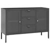 vidaXL Sideboard Anthracite 105x35x70 cm Steel and Tempered Glass