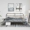 vidaXL Metal Bed Frame without Mattress with Headboard Black 183x213cm