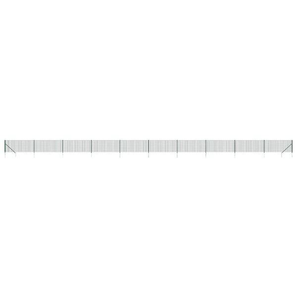vidaXL Wire Mesh Fence with Spike Anchors Green 1x25 m