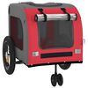 vidaXL Pet Bike Trailer with Storage Red and grey 124.5 x 63.5 x 53 cm