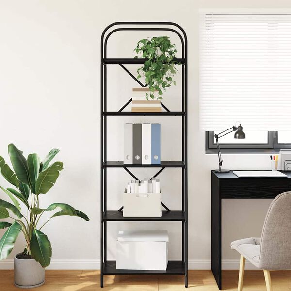 vidaXL Bookshelf Black Oak 60 x 30 x 183 cm Engineered wood