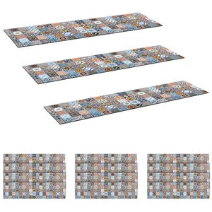 vidaXL Stair Mats 15 pcs 76 x 20 cm Blue Polyester Rectangular