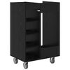 vidaXL Golf Cabinet with Wheel Plain Black Oak 65 x 45 x 98 cm