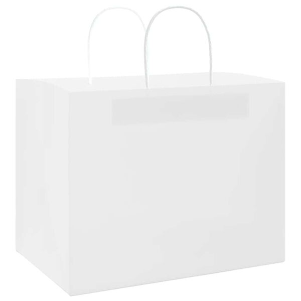 vidaXL Paper Bags 50 pcs with Handles White 32x22x24 cm
