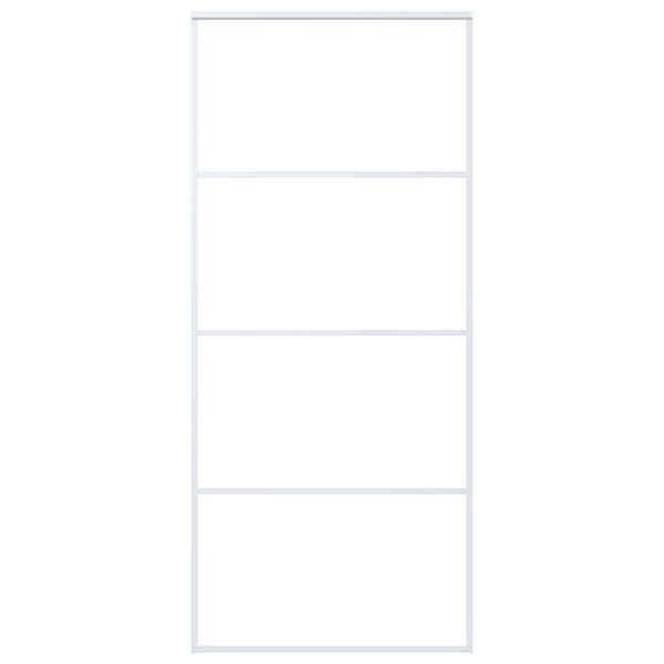 vidaXL Sliding Door ESG Glass and Aluminium 90x205 cm White