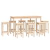 vidaXL 9 Piece Bar Set Solid Wood Pine