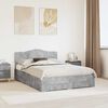 vidaXL Bed Frame Concrete Grey 140 x 190 cm Engineered Wood