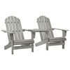 vidaXL Garden Adirondack Chairs with Tea Table Solid Fir Wood Grey