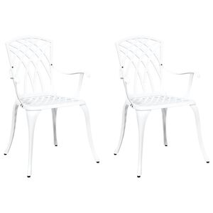 vidaXL Garden Chair 2 pcs White 53 x 51 x 88.5cm Aluminium