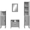 vidaXL 4 Piece Bathroom Furniture Set Grey Sonoma Engineered Wood