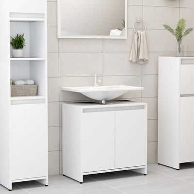 vidaXL Bathroom Cabinet White 60x33x61 cm Engineered Wood