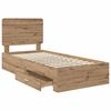 vidaXL Bed Frame with Drawer Artisan Oak 90 x 190 cm Engineered Wood