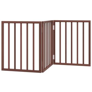 vidaXL Dog Gate Foldable 3 Panels Brown 150 cm Poplar Wood