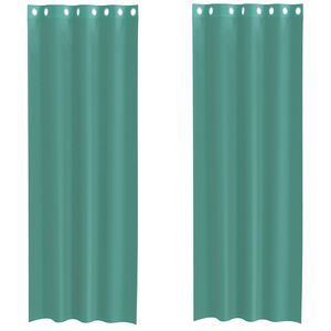 vidaXL Voile Curtains with Grommets 2 pcs Turquoise
