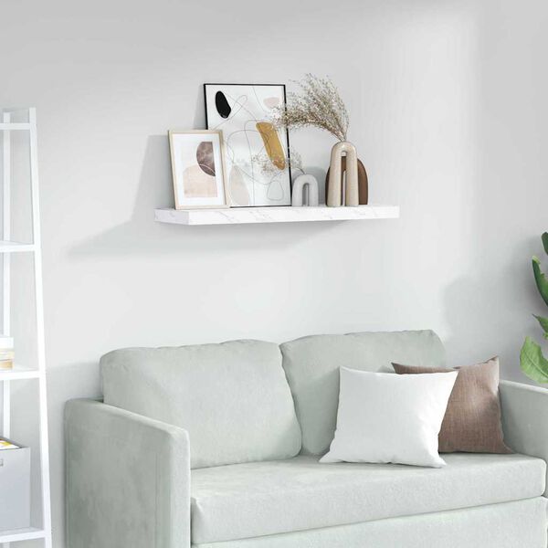 vidaXL Wall Shelf White Marble 90 x 23.5 x 4 cm Engineered Wood