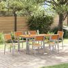 vidaXL Garden Dining Set 7 pcs Grey Solid Acacia Wood