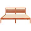 vidaXL Bed Frame with Headboard Wax Brown 160 x 210 cm Solid Pine Wood