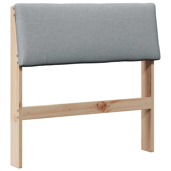 vidaXL Upholstered Headboard Light Grey 75 cm Solid Pine Wood