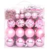 vidaXL 65 Piece Christmas Bauble Set Pink/Red/White