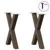 vidaXL Dining Table Legs X-Shaped 2 pcs Natural Steel 50x(72-73) cm Steel