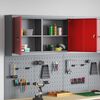 vidaXL Tool Cabinet with Shelf with Lock Red and Grey 100 x 20 x 55 cm