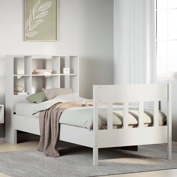 vidaXL Bed Frame without Mattress White 90x200 cm Solid Wood Pine
