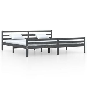 vidaXL Bed Frame without Mattress Grey Solid Wood 200x200 cm