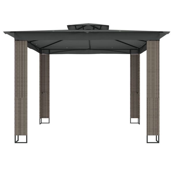 vidaXL Gazebo with Double Roof Anthracite 2.94x2.94 m Steel
