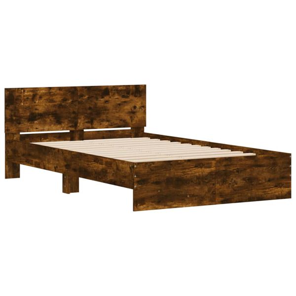 vidaXL Bed Frame without Mattress Smoked Oak 120x200 cm