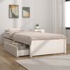 vidaXL Bed Frame without Mattress with Drawers White 100x200 cm (814940+814990)