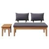 vidaXL Garden Bench 2 pcs Grey and Brown Solid Teak wood