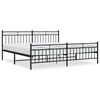 vidaXL Metal Bed Frame without Mattress with Footboard Black 193x203cm