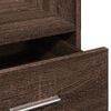 vidaXL Lectern with Wheels & Drawer Brown Oak 55x55x107 cm Engineered Wood