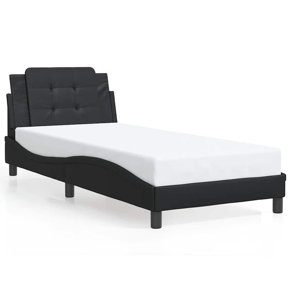 vidaXL Bed Frame without Mattress "Zadar" Black 100x203 cm Faux Leather