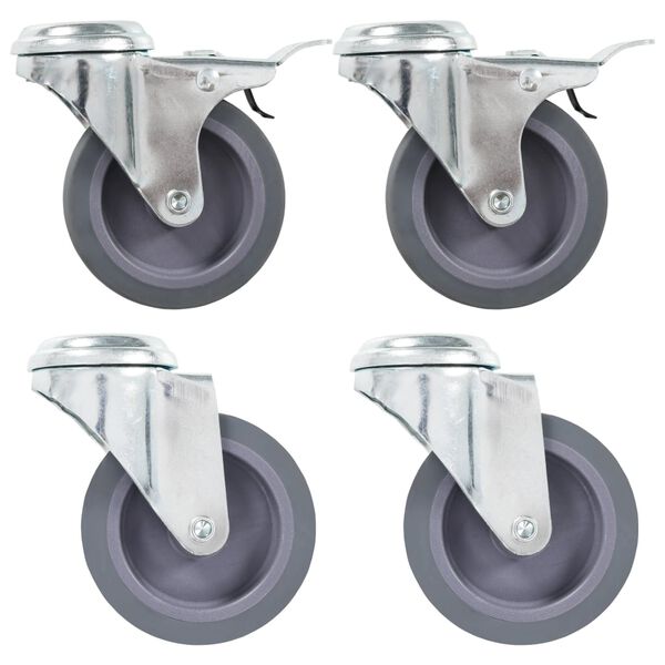 vidaXL Bolt Hole Swivel Casters 4 pcs 75 mm