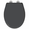 vidaXL Toilet Seat Anthracite 47 x 37 x 4 cm Duroplast