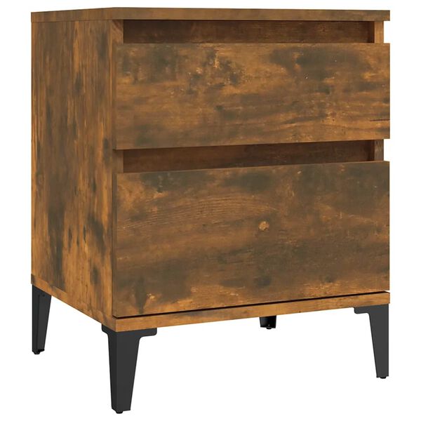 vidaXL Bedside Cabinet Smoked Oak 40x35x50 cm