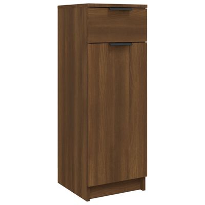 vidaXL Bathroom Cabinet Brown Oak 32x34x90 cm Engineered Wood