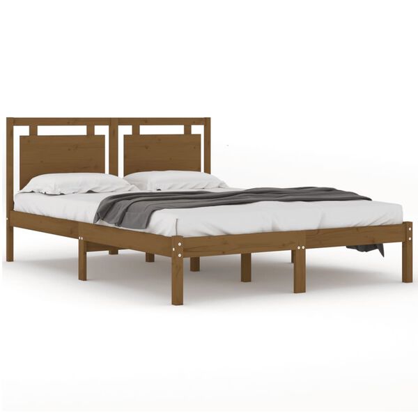 vidaXL Bed Frame without Mattress Honey Brown 200x200 cm Solid Wood