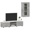 vidaXL TV Cabinet Set with Drawer FLORIN Concrete Grey Engineered Wood