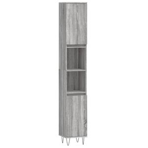 vidaXL Bathroom Cabinet Grey Sonoma 30x30x190 cm Engineered Wood