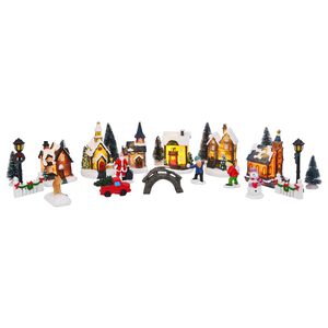 vidaXL Christmas Tabletop Decor 24 pcs Resin, Plastic Multicolour