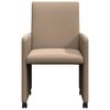 vidaXL Dining Chairs with Wheels 2 pcs Cappuccino 57 x 66 x 94 cm