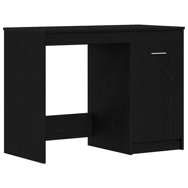 vidaXL Desk with Storage Black Oak 100 x 50 x 76 cm Engineered Wood