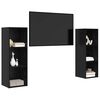vidaXL TV Cabinet Set 2 pcs Black Oak 107 x 35 x 37 cm Engineered Wood