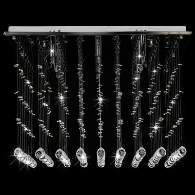 vidaXL Ceiling Lamp with Crystal Beads Silver Cubic G9